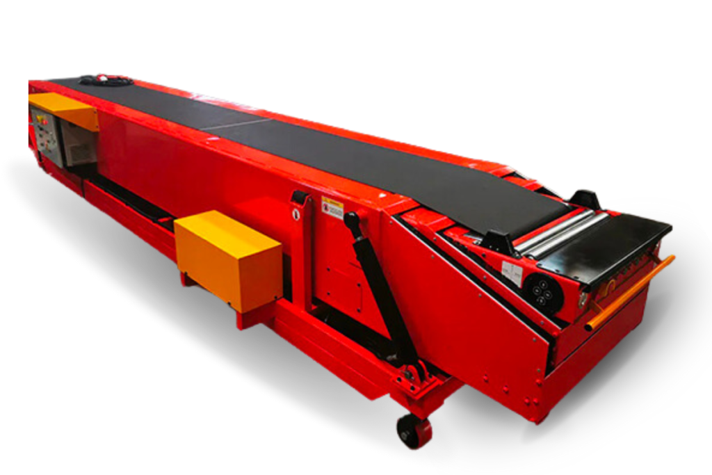 A red conveyor belt with a black background offered by conveyor belt suppliers.